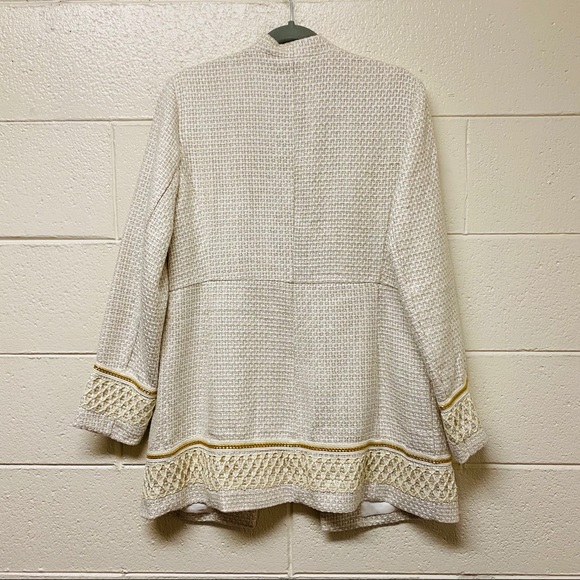 Chicos Textured Embellished Topper Jacket Neutral - Picture 10 of 11